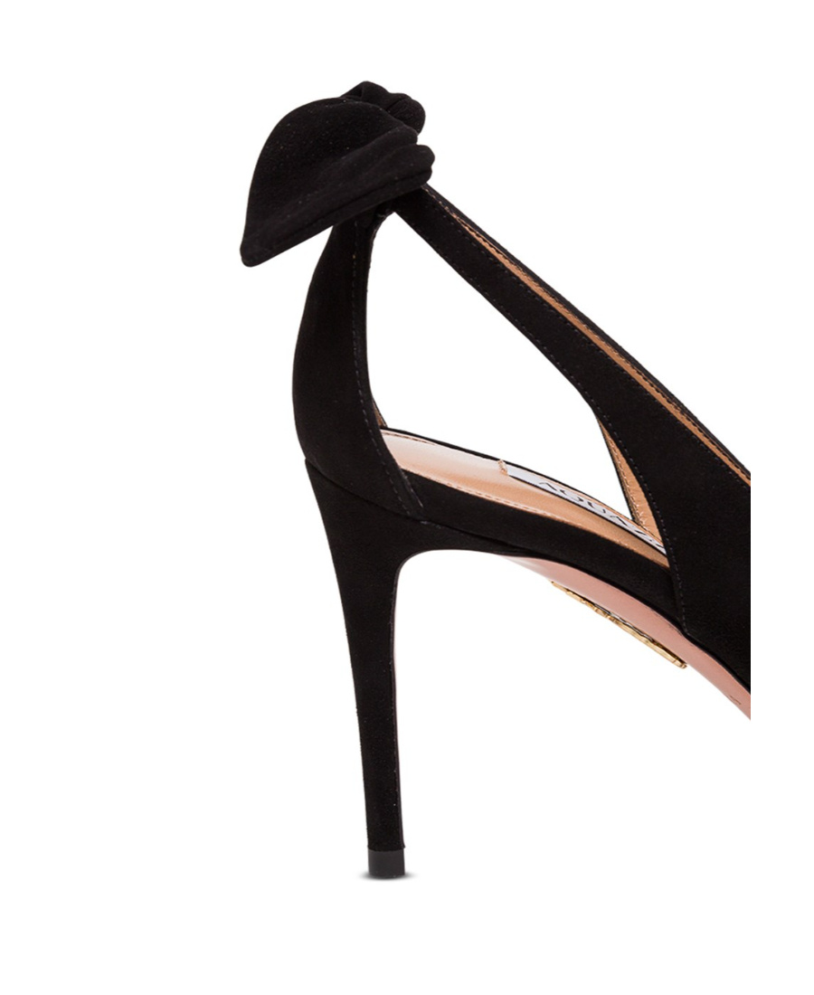 Aquazzura Bow Tie 105mm Leather Pumps In Black