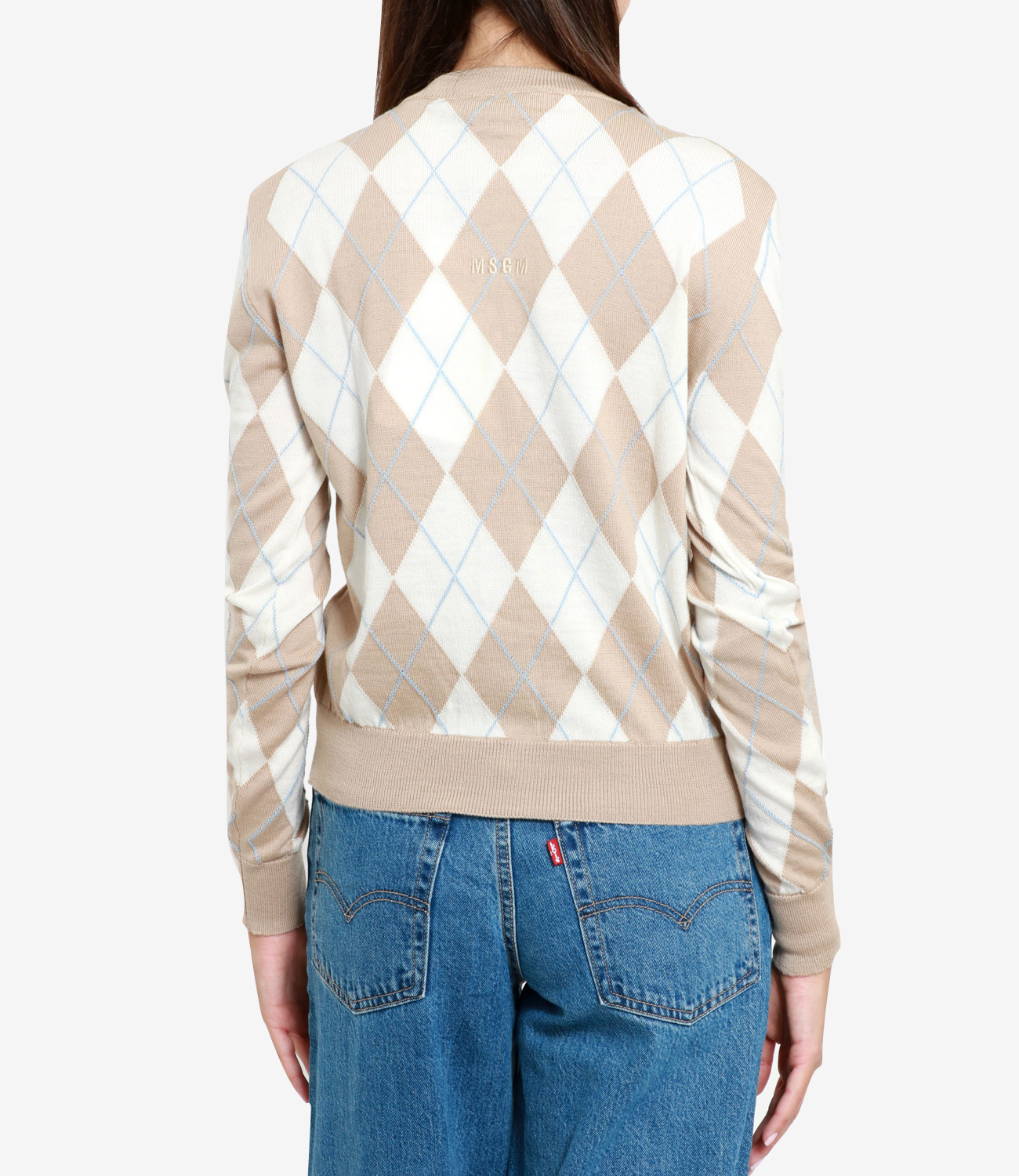 Msgm Woman Cardigan Beige Size L Virgin Wool In Nude