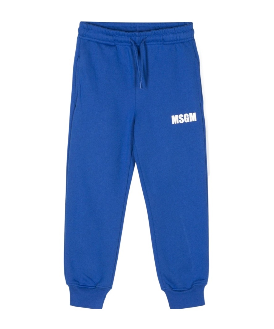 Shop Msgm Logo-print Track Pants In Blue