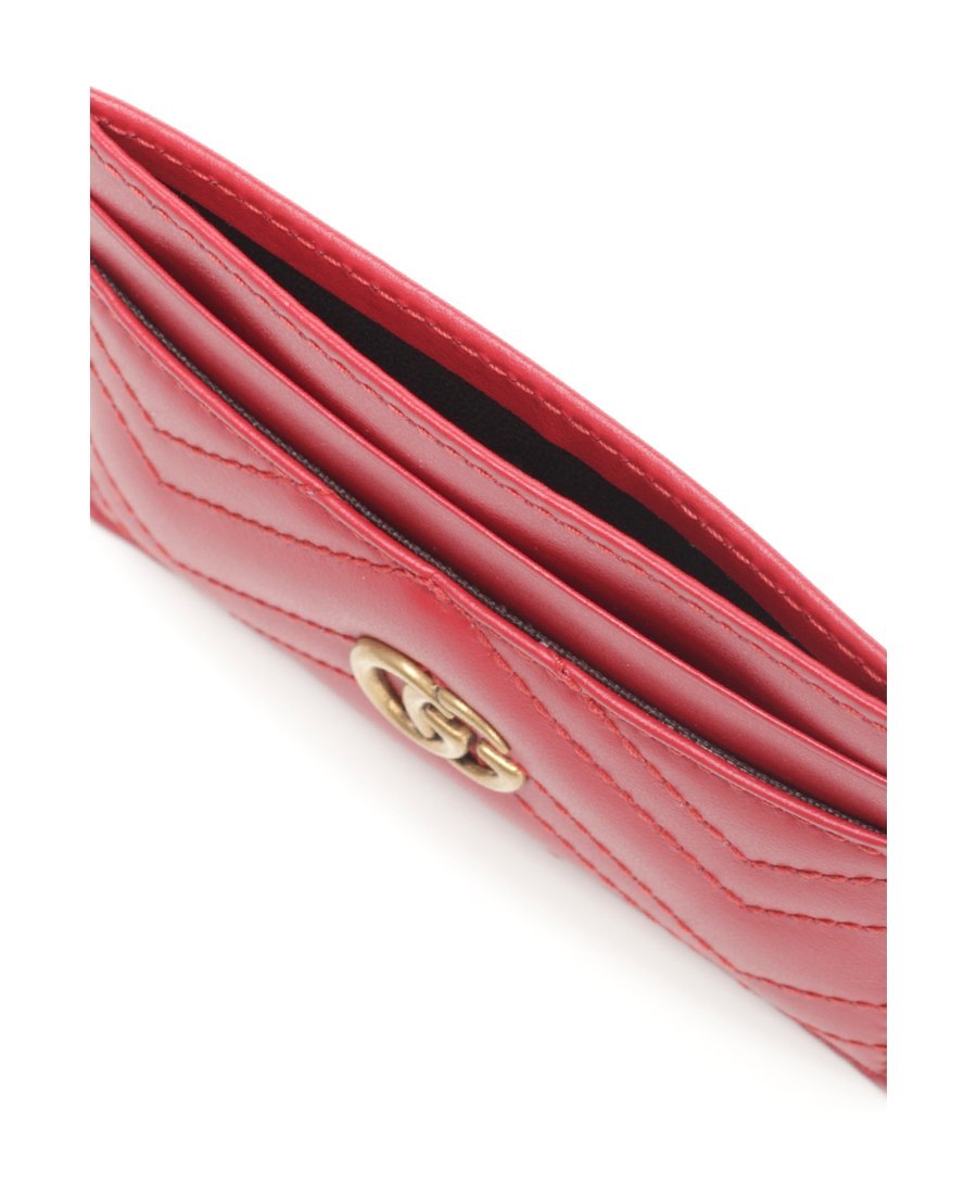 Gucci Gg Marmont Card Case In Red