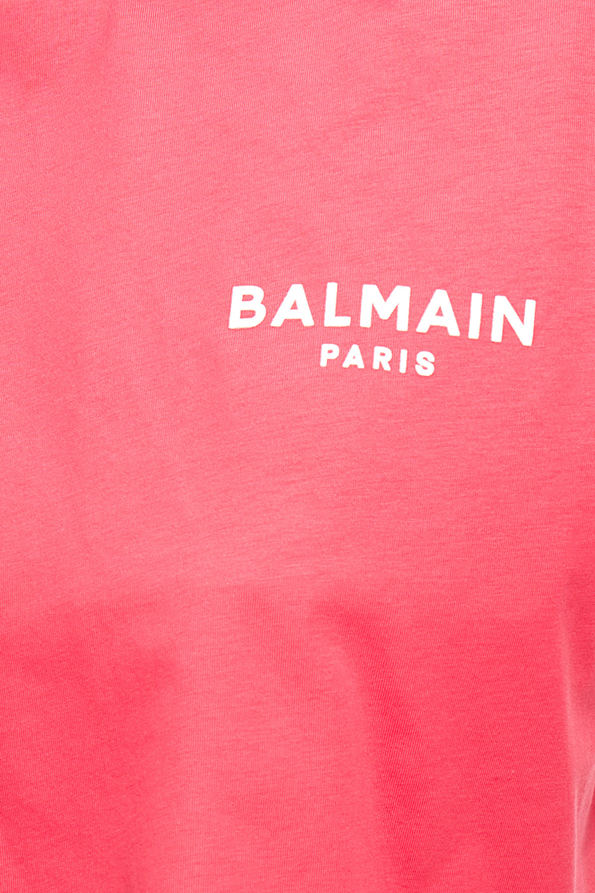 Shop Balmain Logo-print Cropped T-shirt In Pink