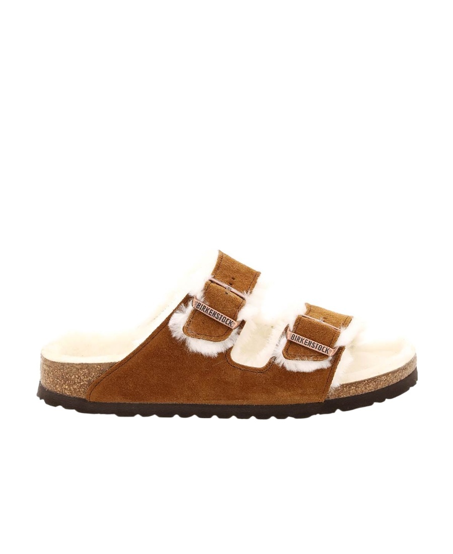 Birkenstock Buckle Detailed Slip-on Sandals In Brown