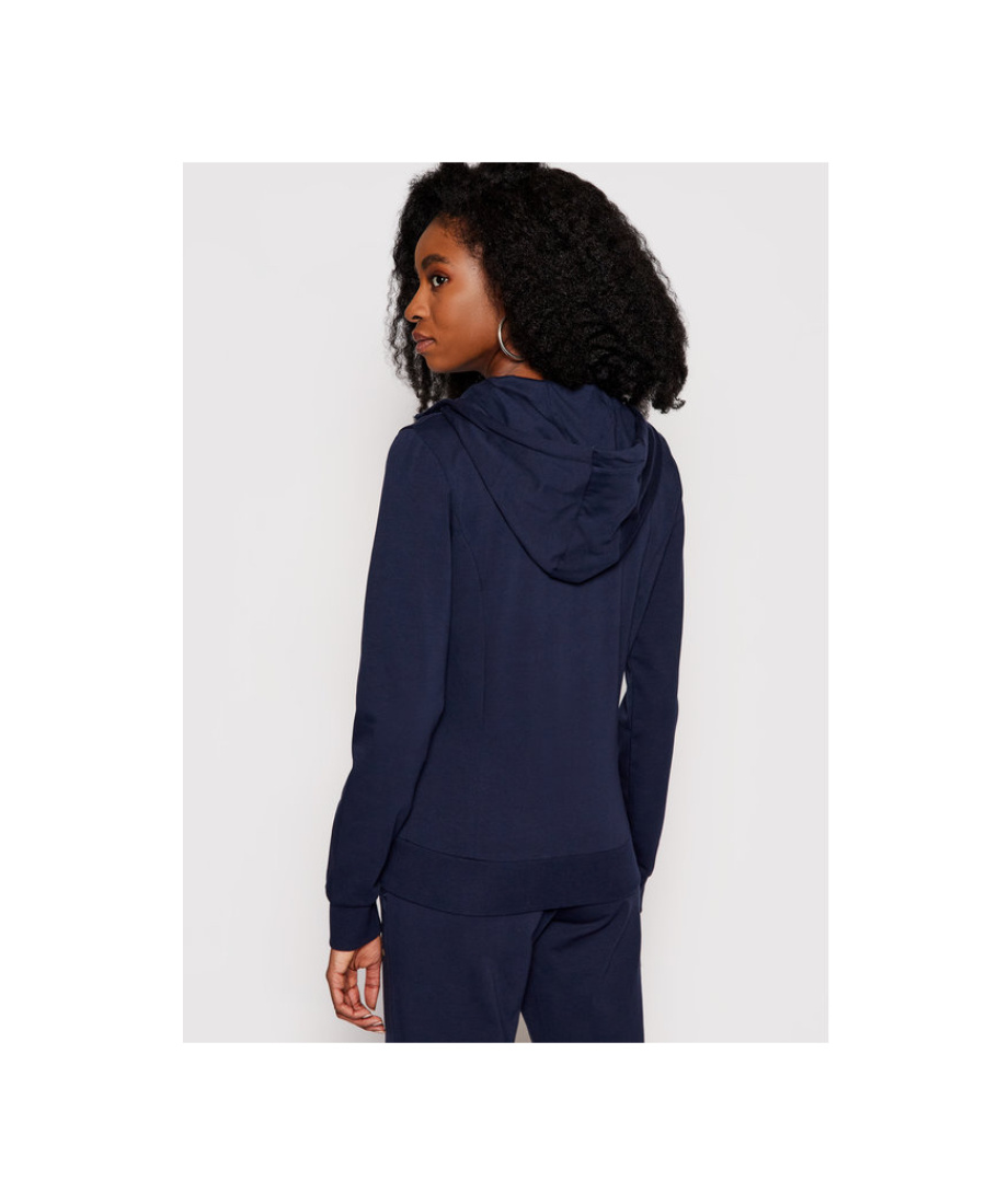 Emporio Armani Logo Hooded Casual Jacket In Black