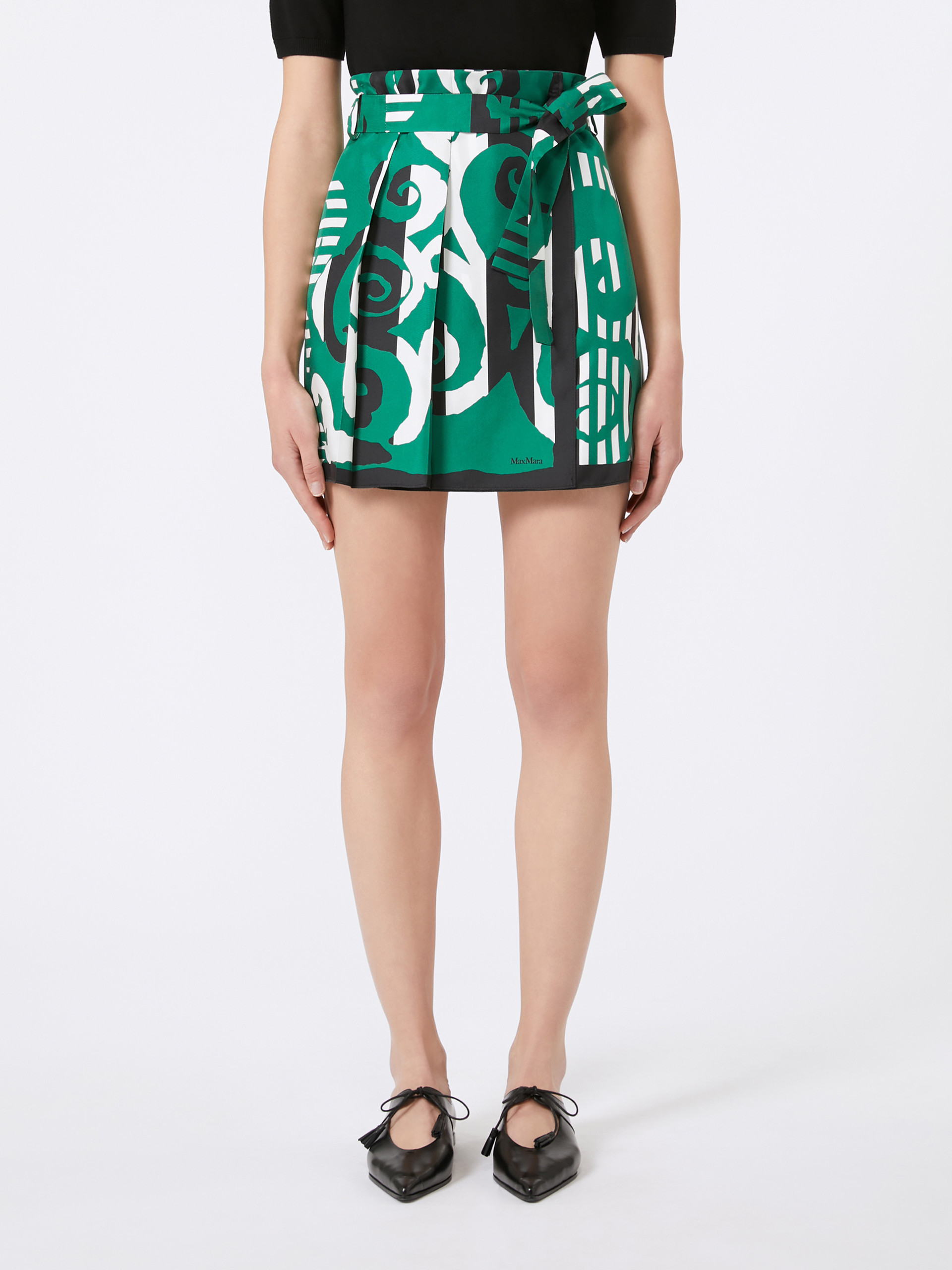 Max Mara Printed Silk Mini Skirt