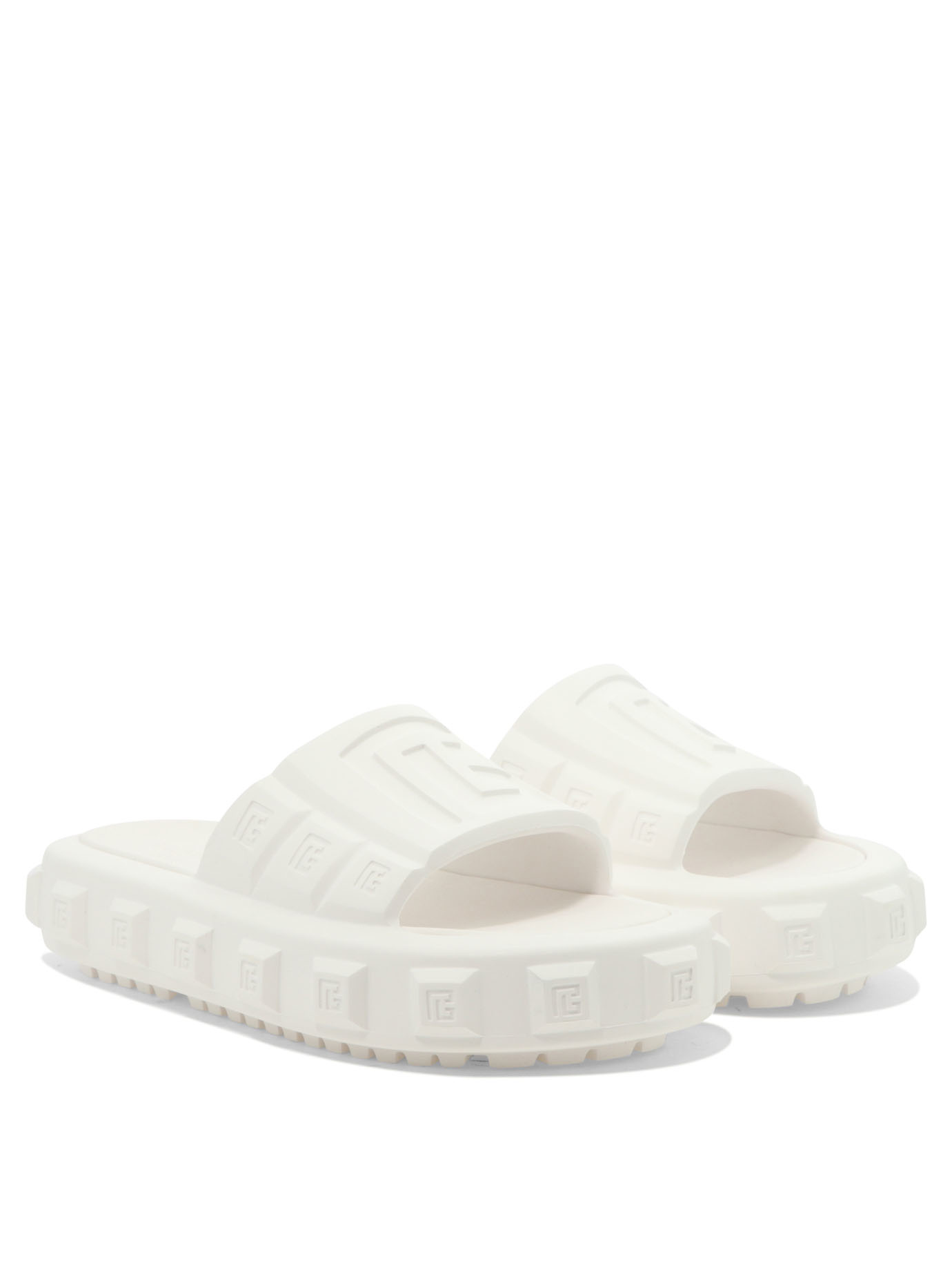 Shop Balmain Ari Flat Mules In White
