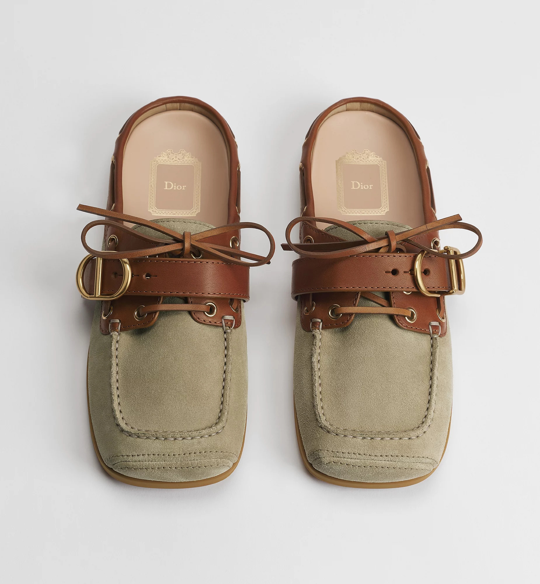 Dior Square-toe Mules In Brown