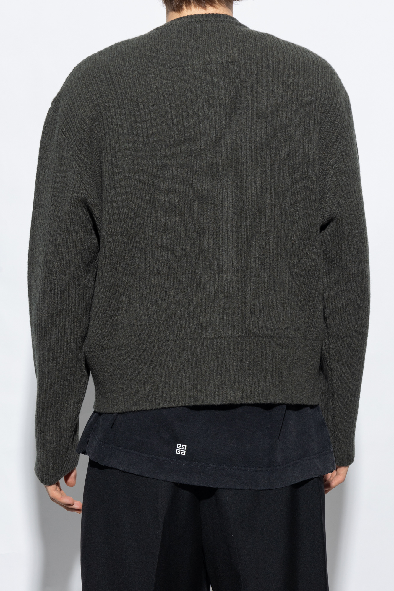 Givenchy Versatile Wool Crewneck Cardigan In Green