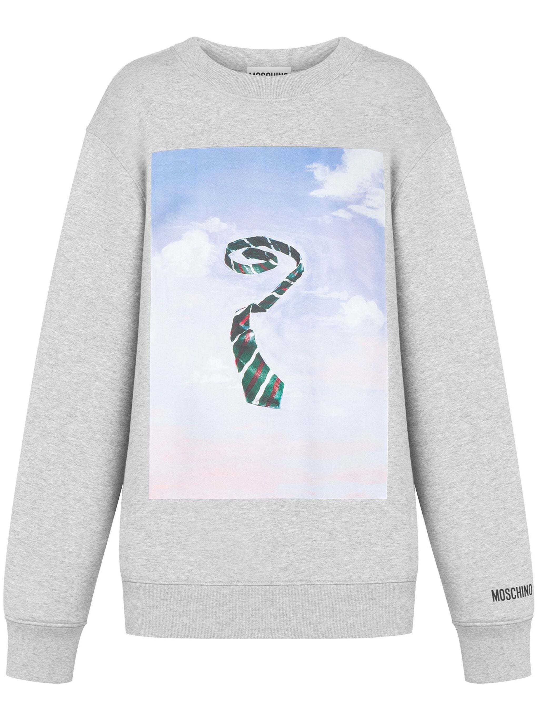 Moschino Grafhic-print Cotton Sweatshirt In White