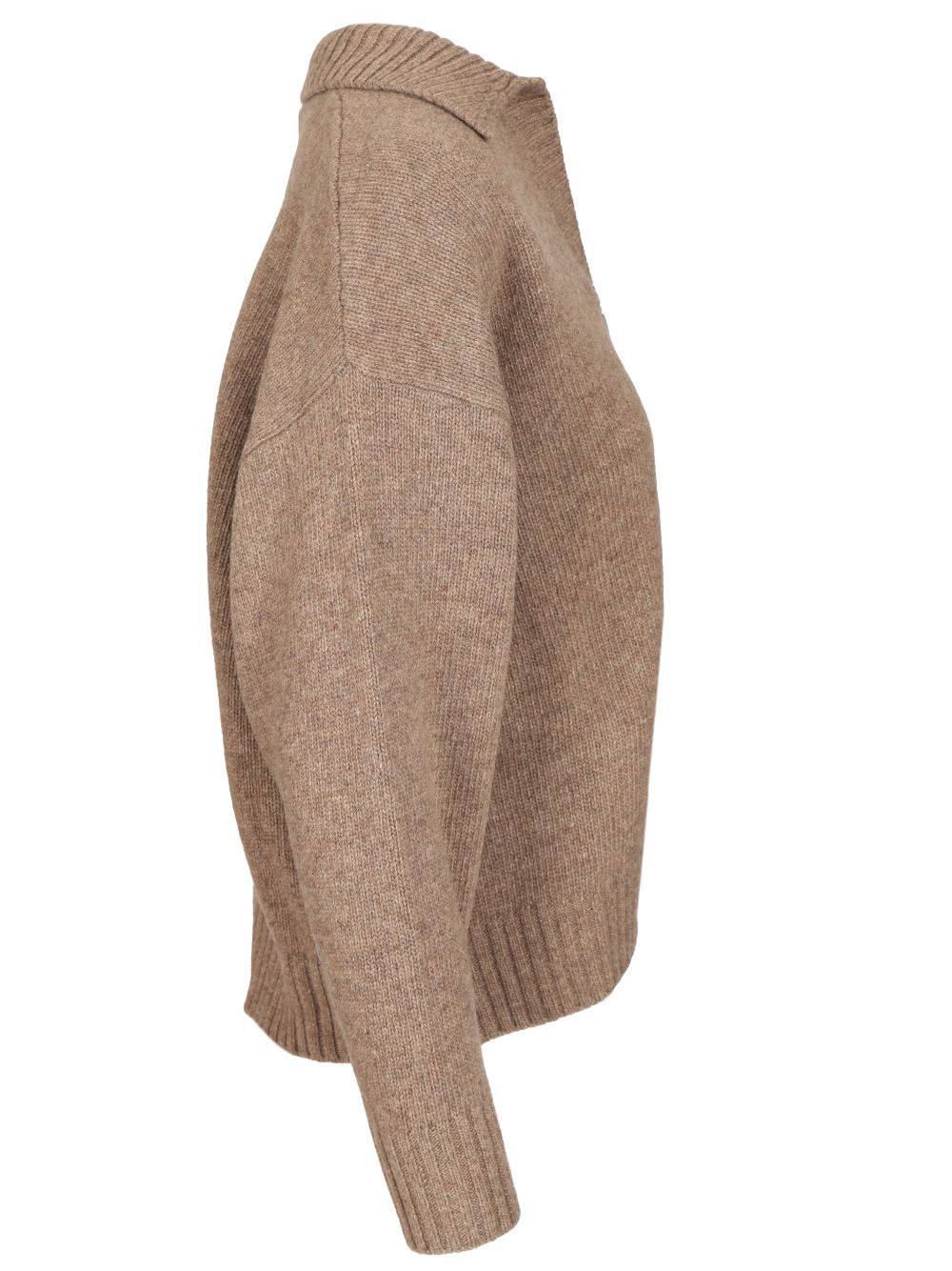 Weekend Max Mara Wool Polo Shirt Knitwear Grey In Brown