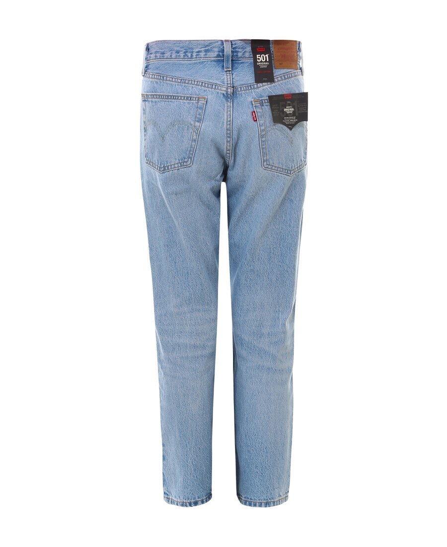 Shop Levi's 501 Cropped Straight-leg Jeans In Blue