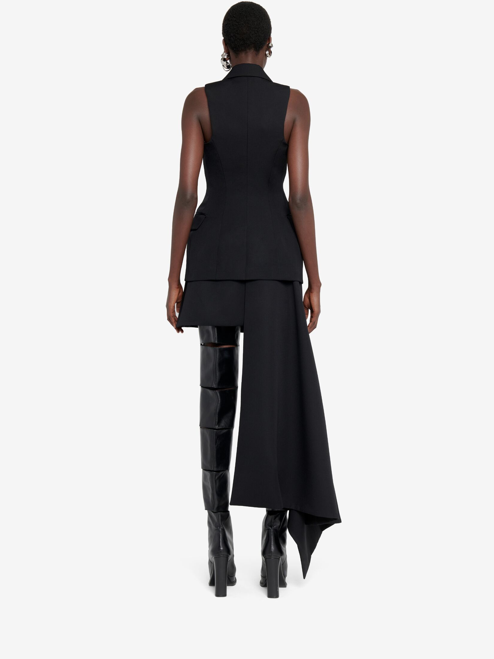 Alexander Mcqueen Zip Slash Mini Skirt In Black