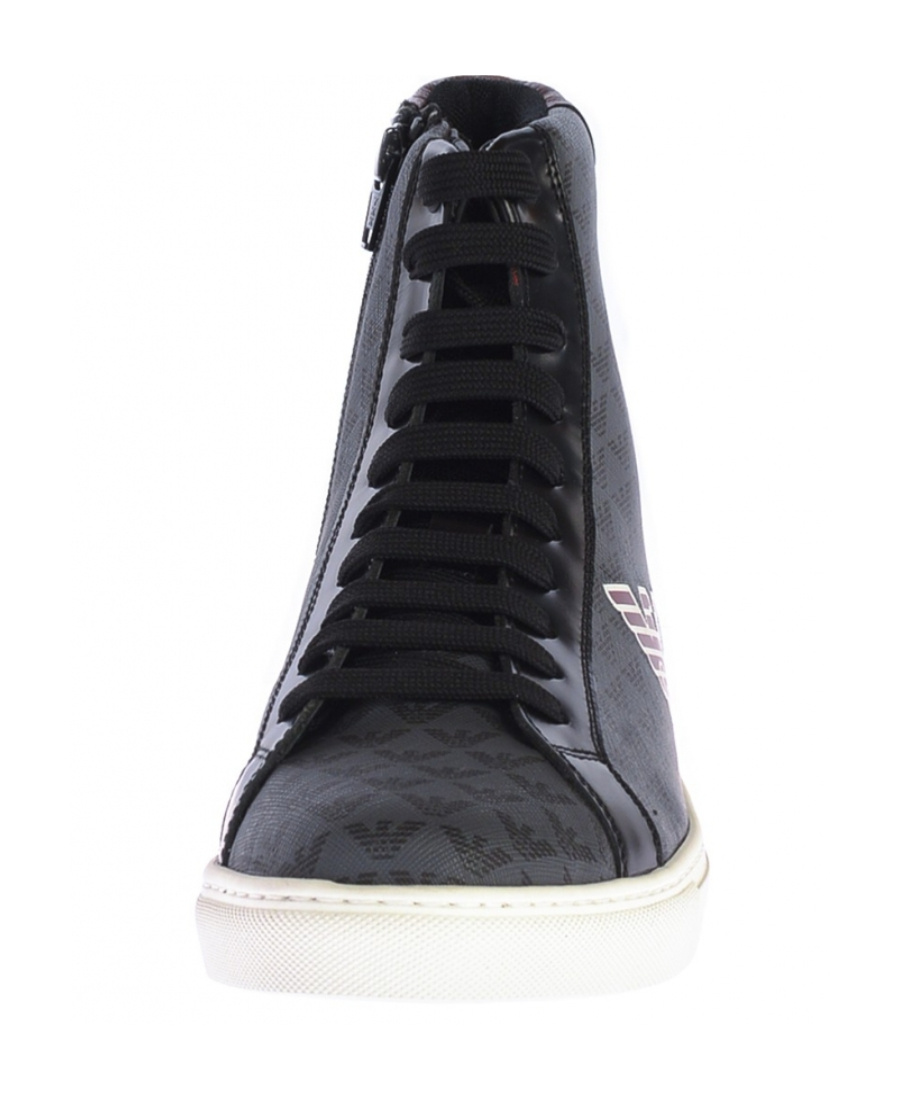 Emporio Armani High-upper Shoes With Round Head And Flat Soles In Black