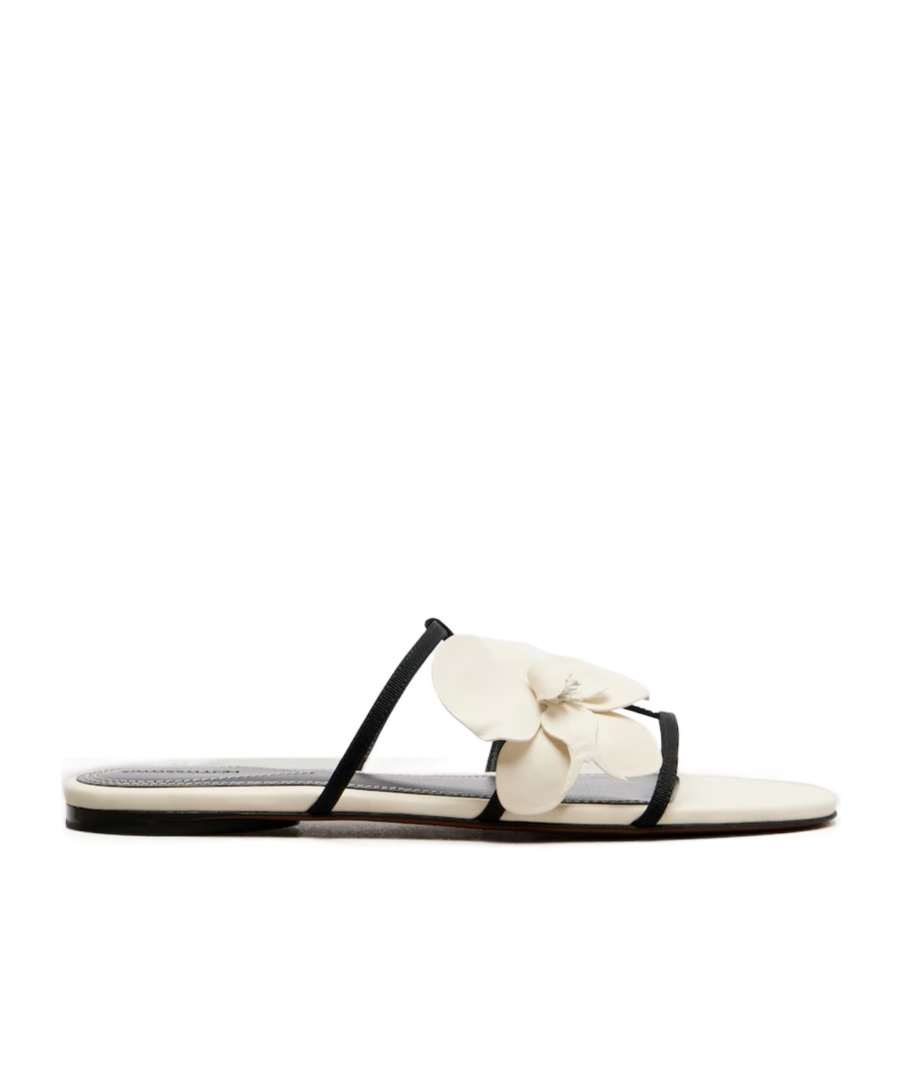 Zimmermann Orchid Floral Flat Strappy Open Toe Sandals In Multi