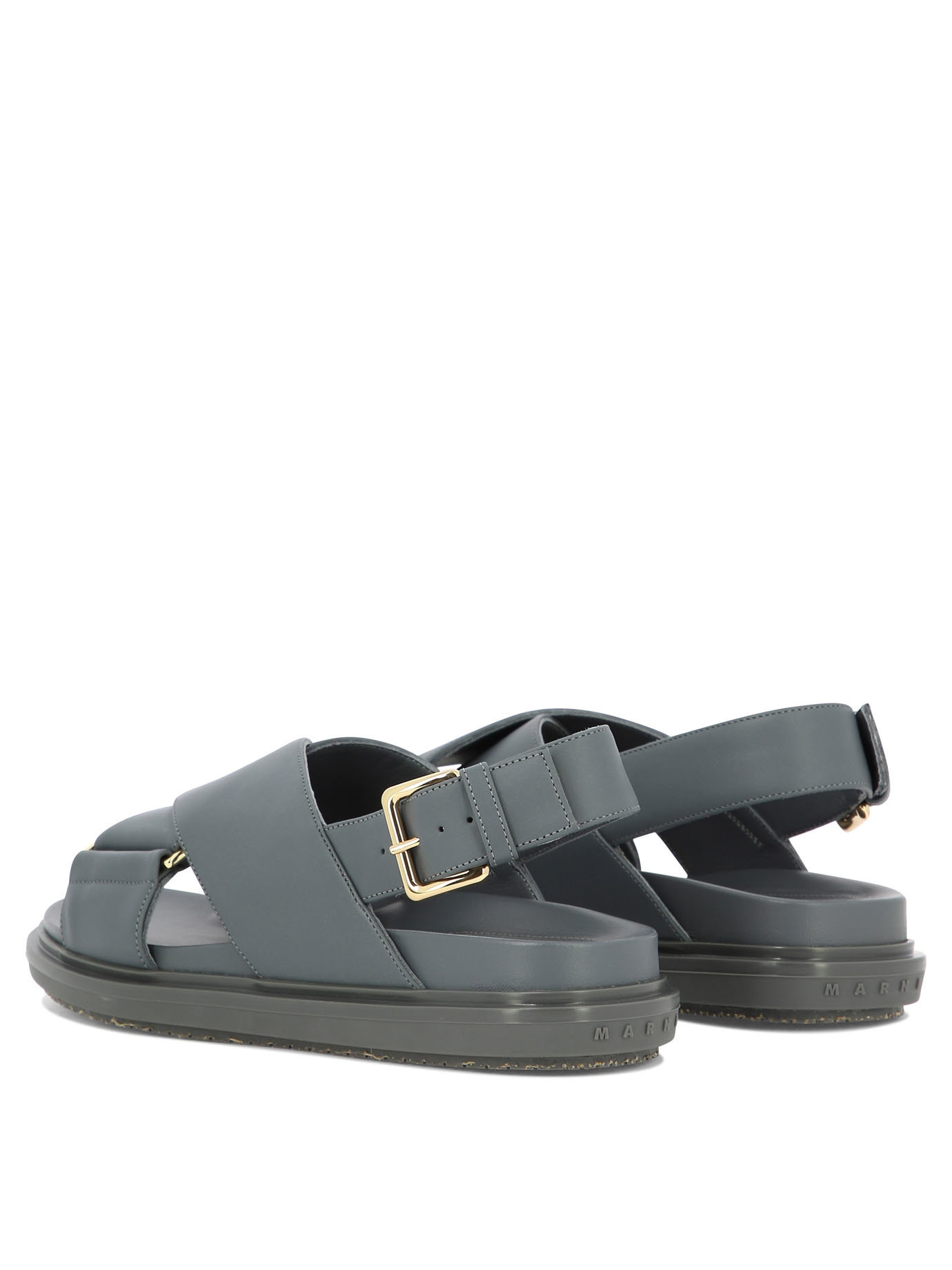 Shop Marni Fussbett Criss-cross Sandals In Gray