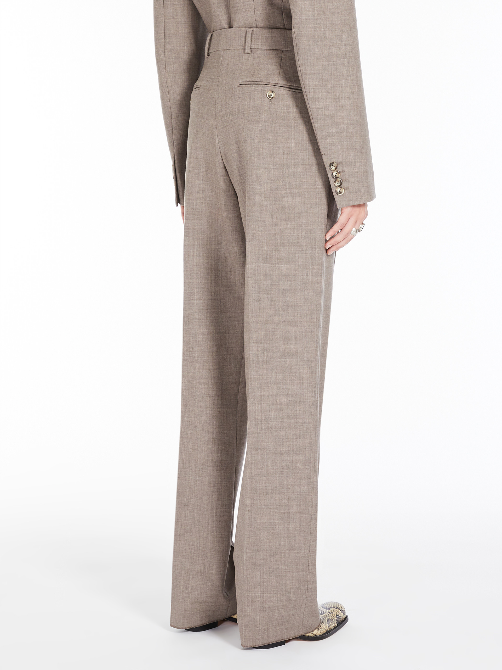 Sportmax Ferito Wool Tapered Trousers In Gray
