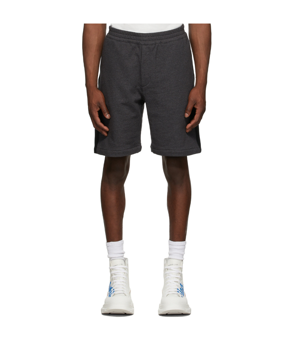 Alexander Mcqueen Side-stripe Cotton Track Pants In Black