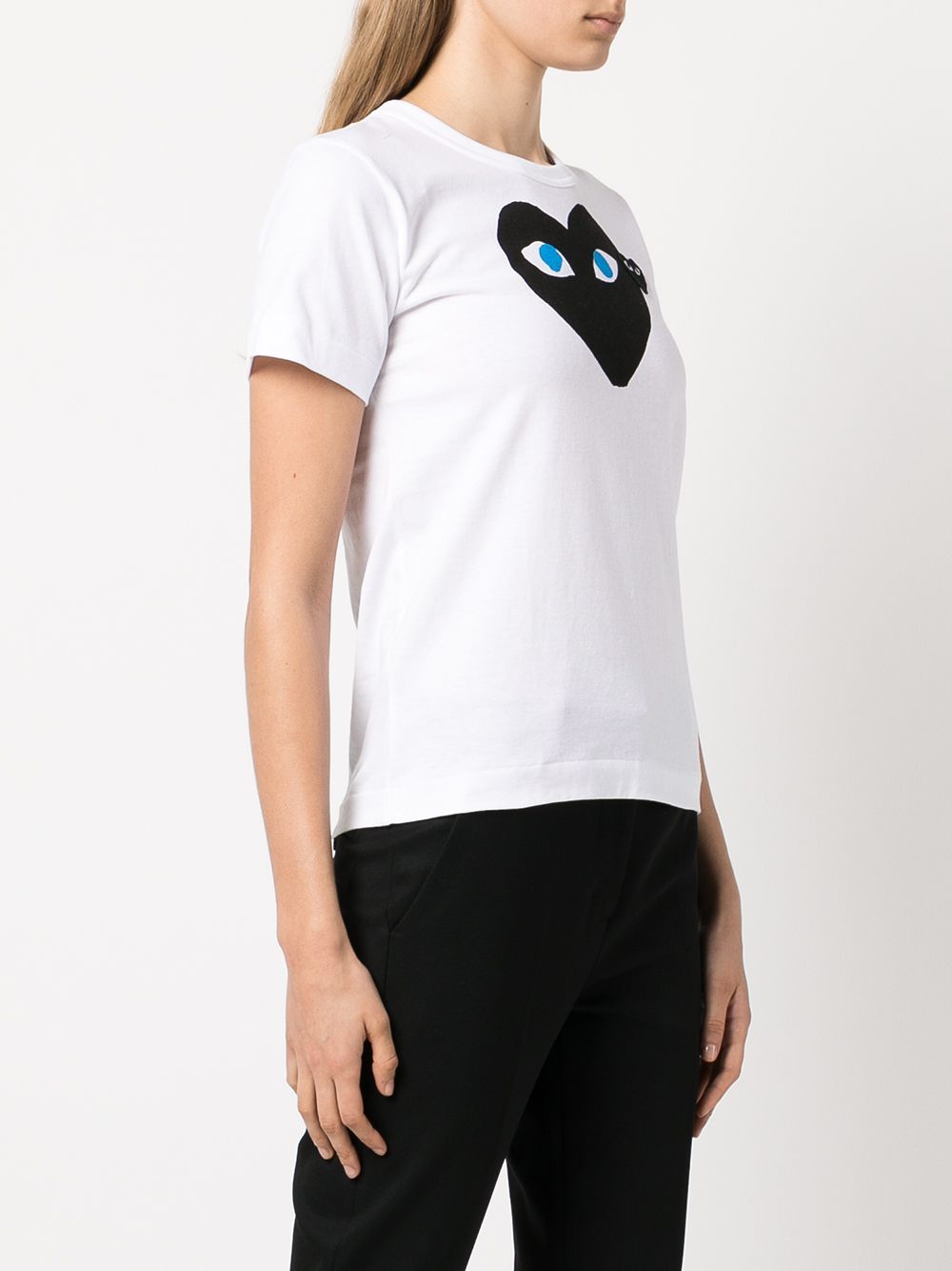 Comme Des Garçons Play Heart Print T-shirt In White