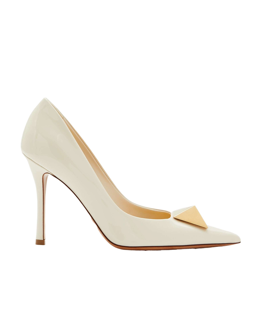 Valentino Garavani Rockstud Pointed-toe Pumps In White