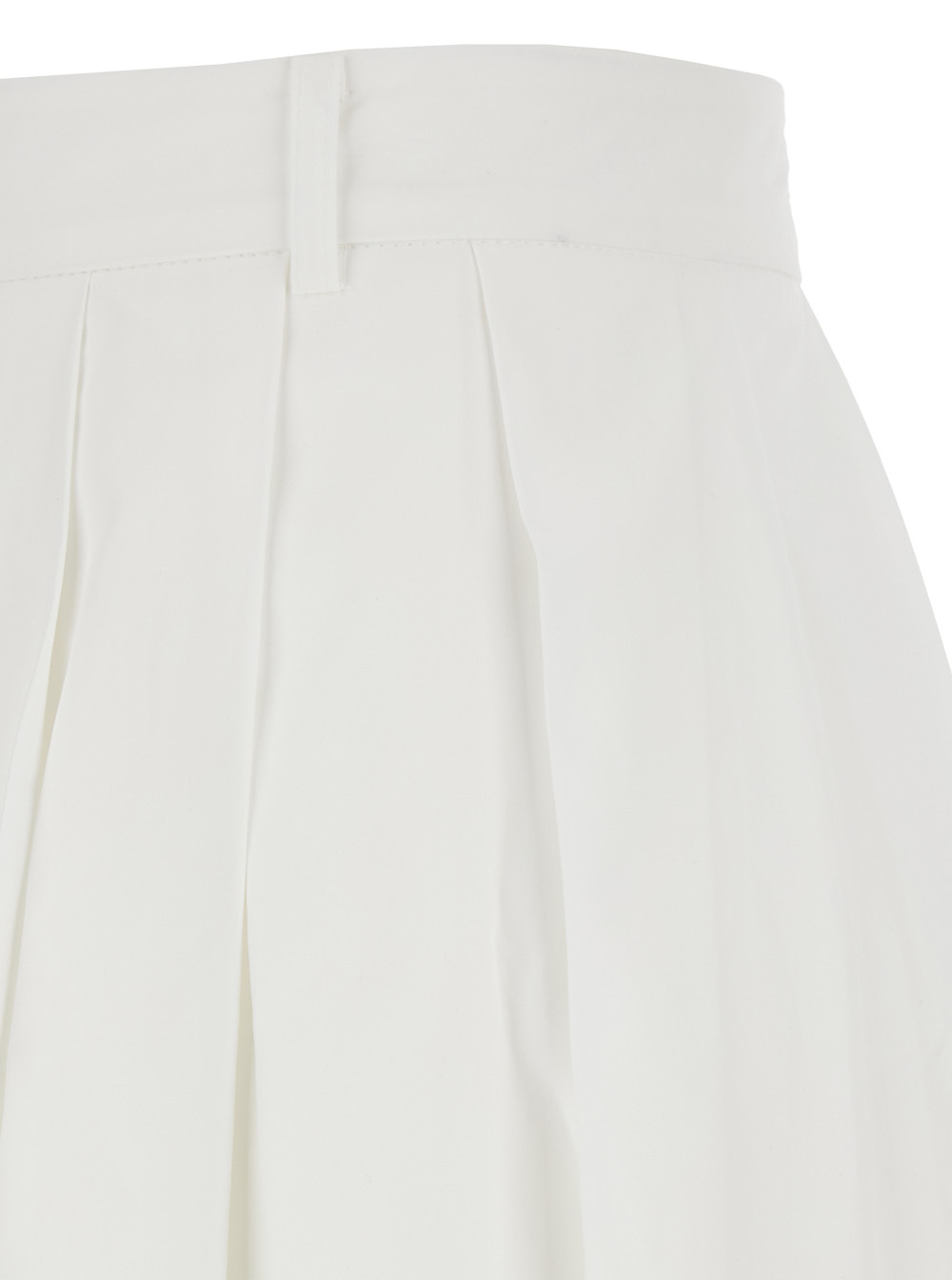 Dunst White Skirt With Balloon Design And Pleated Details In Cotton Blend Woman