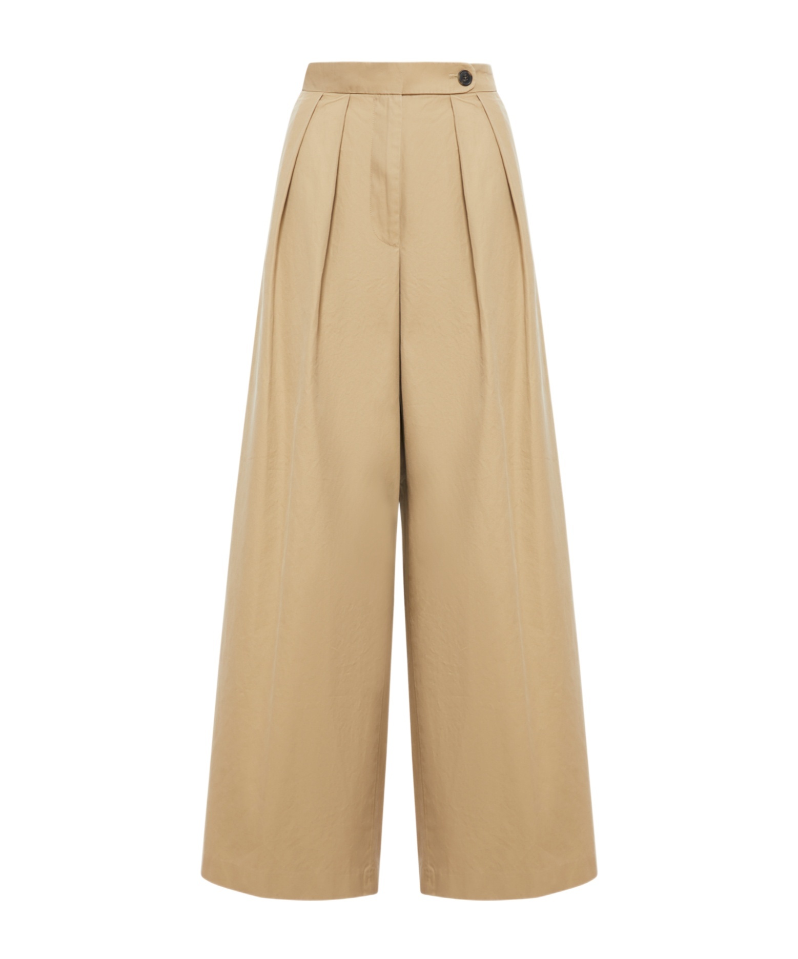 Dries Van Noten Womens Beige Pleated Two-slip-pockets Wide-leg High-rise Cotton Trousers In Brown