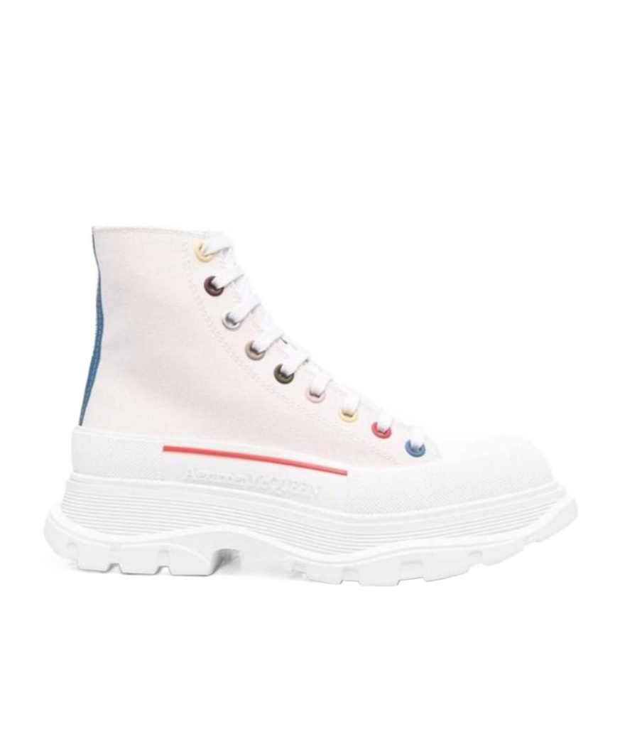 Alexander Mcqueen Tread Slick High Top Sneakers In White