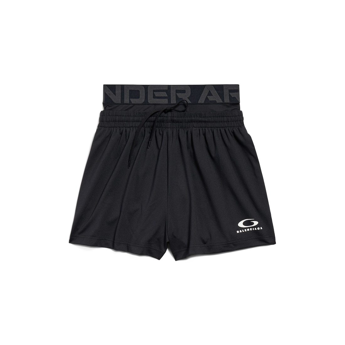 Balenciaga Drawstring Running Shorts In Black