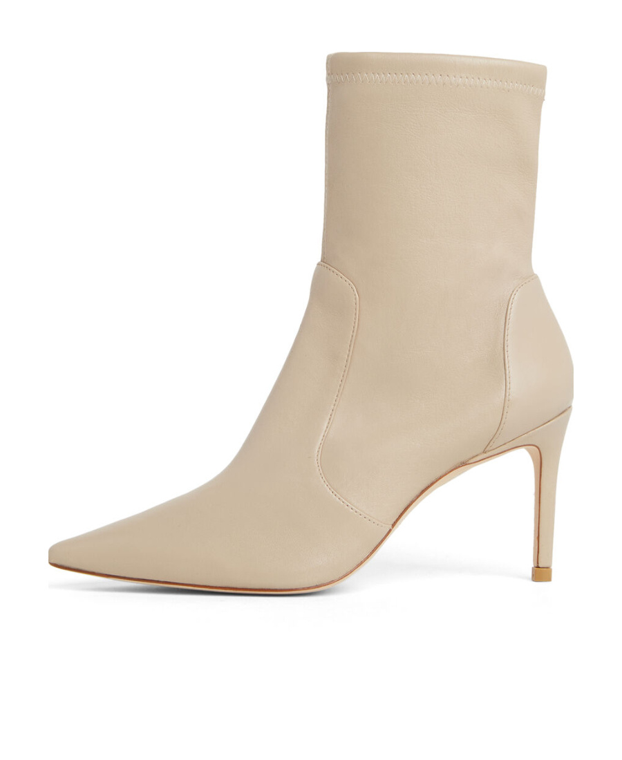 Stuart Weitzman Pointed Ankle Boots In Nude