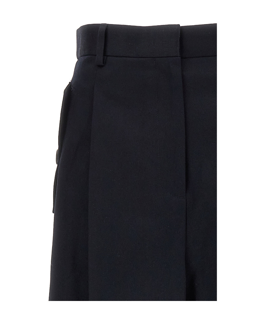 Lanvin Flared Cropped Wool Trousers In Black