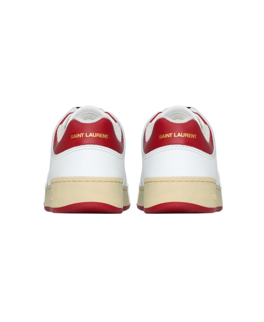 Shop Saint Laurent Sl/61 Sneakers In Smooth Leather In White