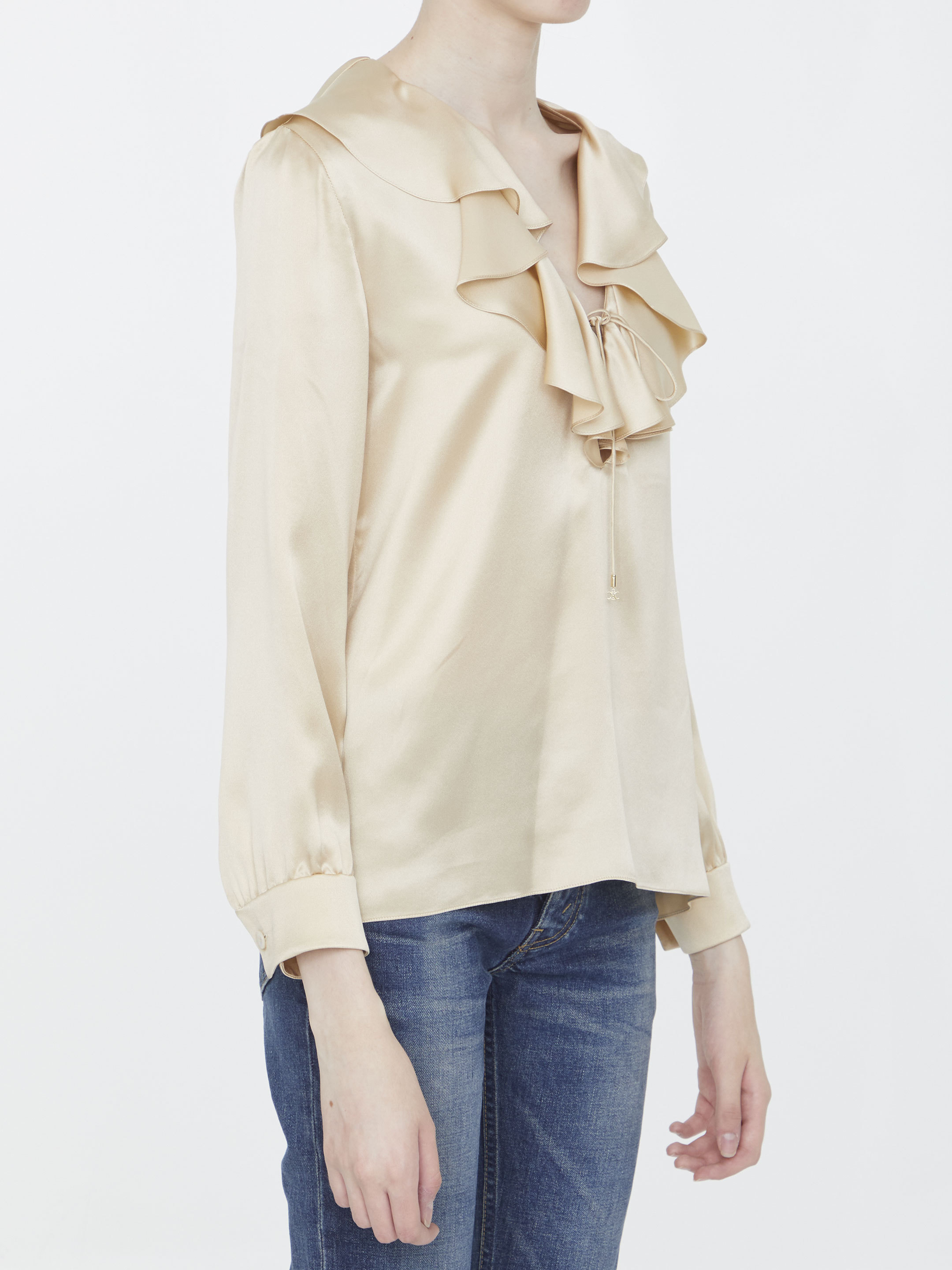 Celine Long-sleeved Shirt In Nude