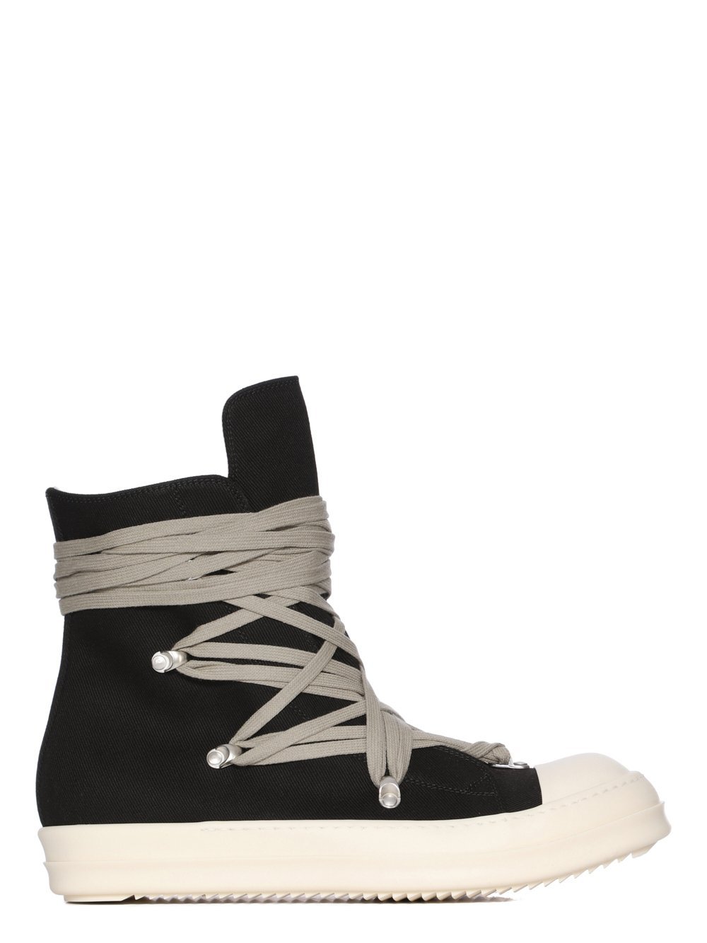 Rick Owens Drkshdw Megalace Overdyed Denim Sneakers In Black
