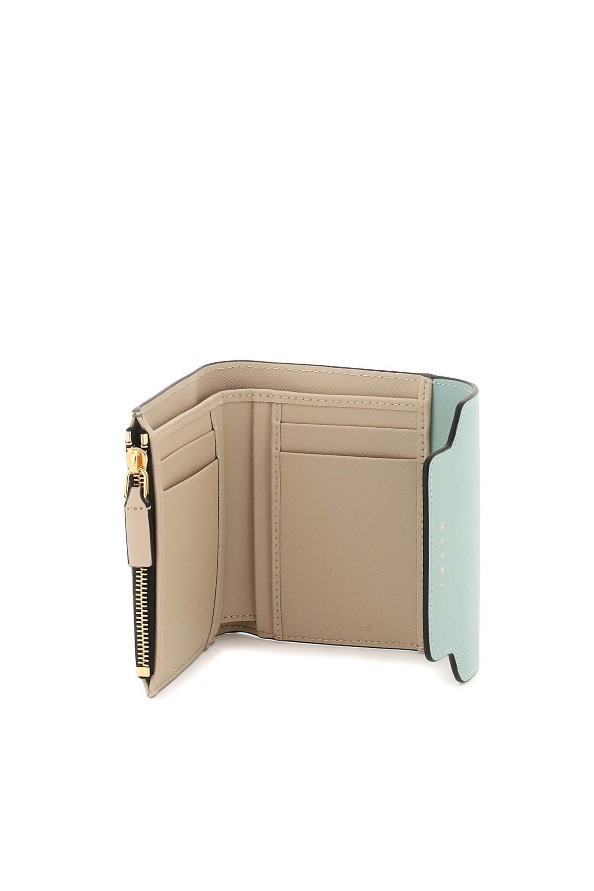 MARNI COLOUR-BLOCK LEATHER PURSE