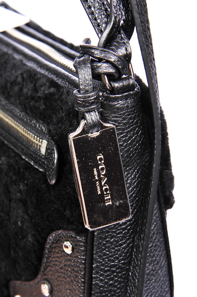 Coach Logo Strap Satchel In Black