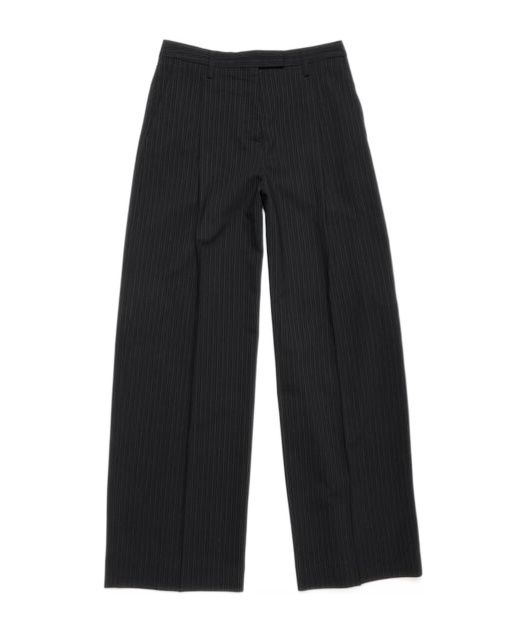 Acne Studios Pinstripe-print Wide-leg Trousers In Black
