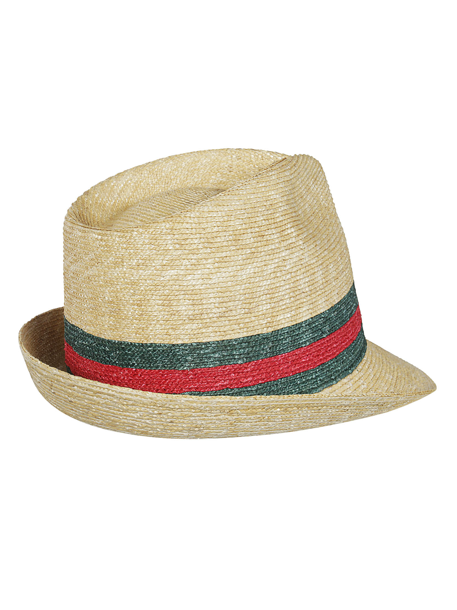 GUCCI WOVEN STRAW FEDORA HAT 