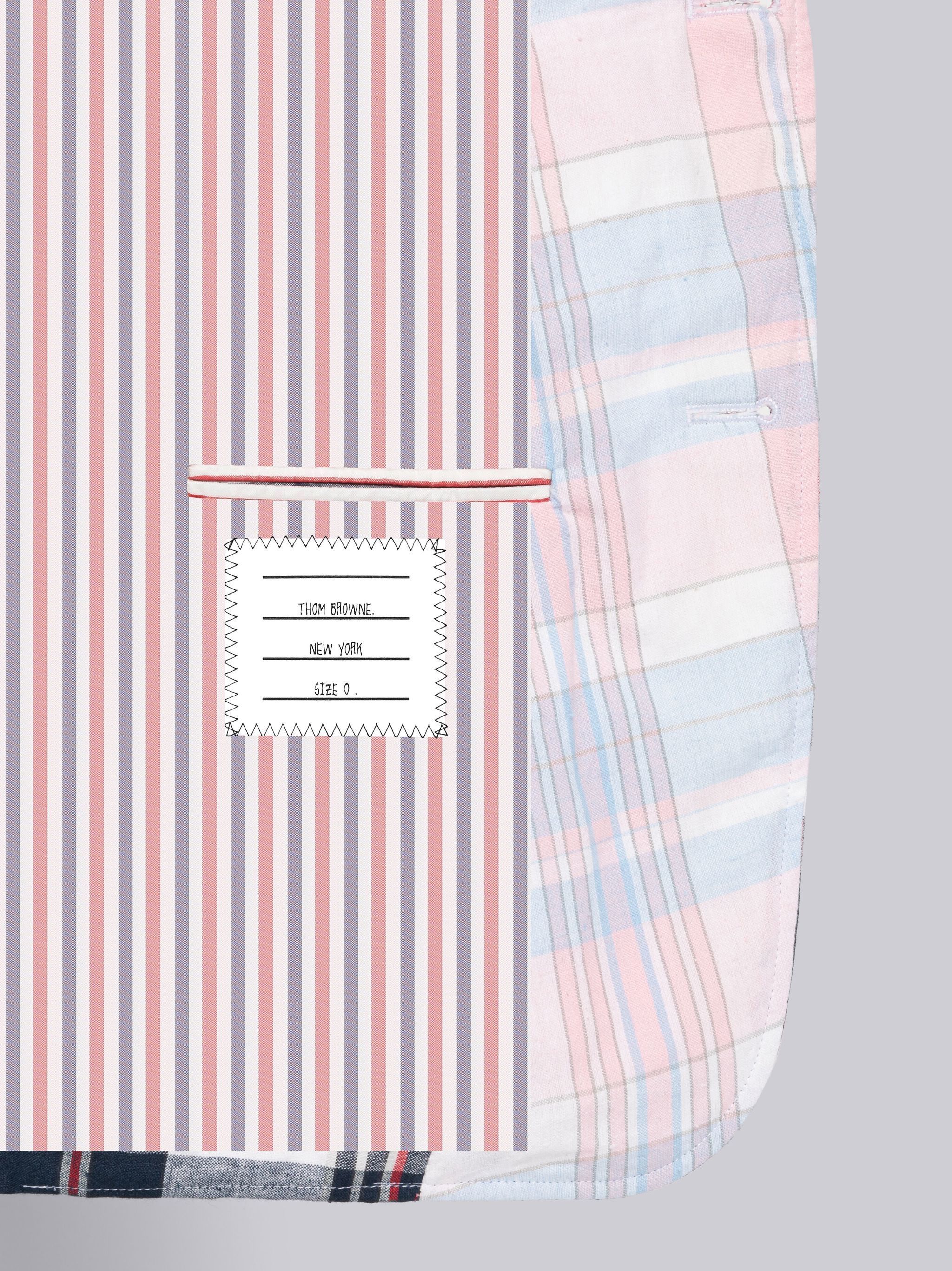THOM BROWNE PATCHWORK PLAID-PRINT BLAZER