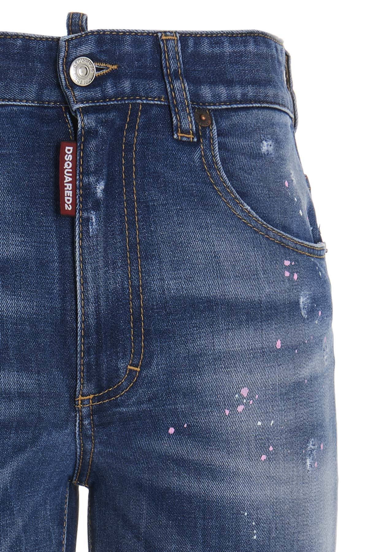 Shop Dsquared2 High-rise Cropped Jeans In Blue