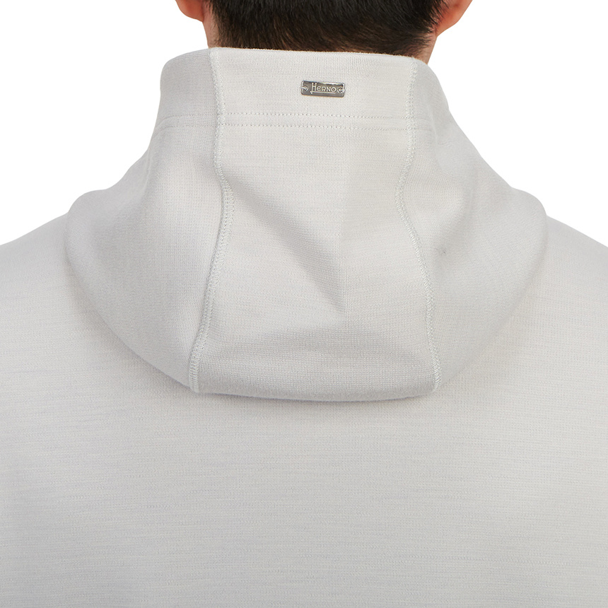 Herno Zip-up Hooded Drawstring Down Jacket In White