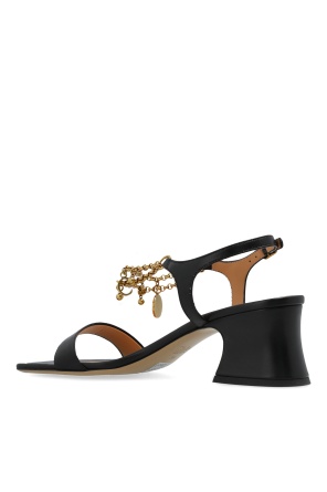 Chloé Square Toe High Heel Sandals In Black