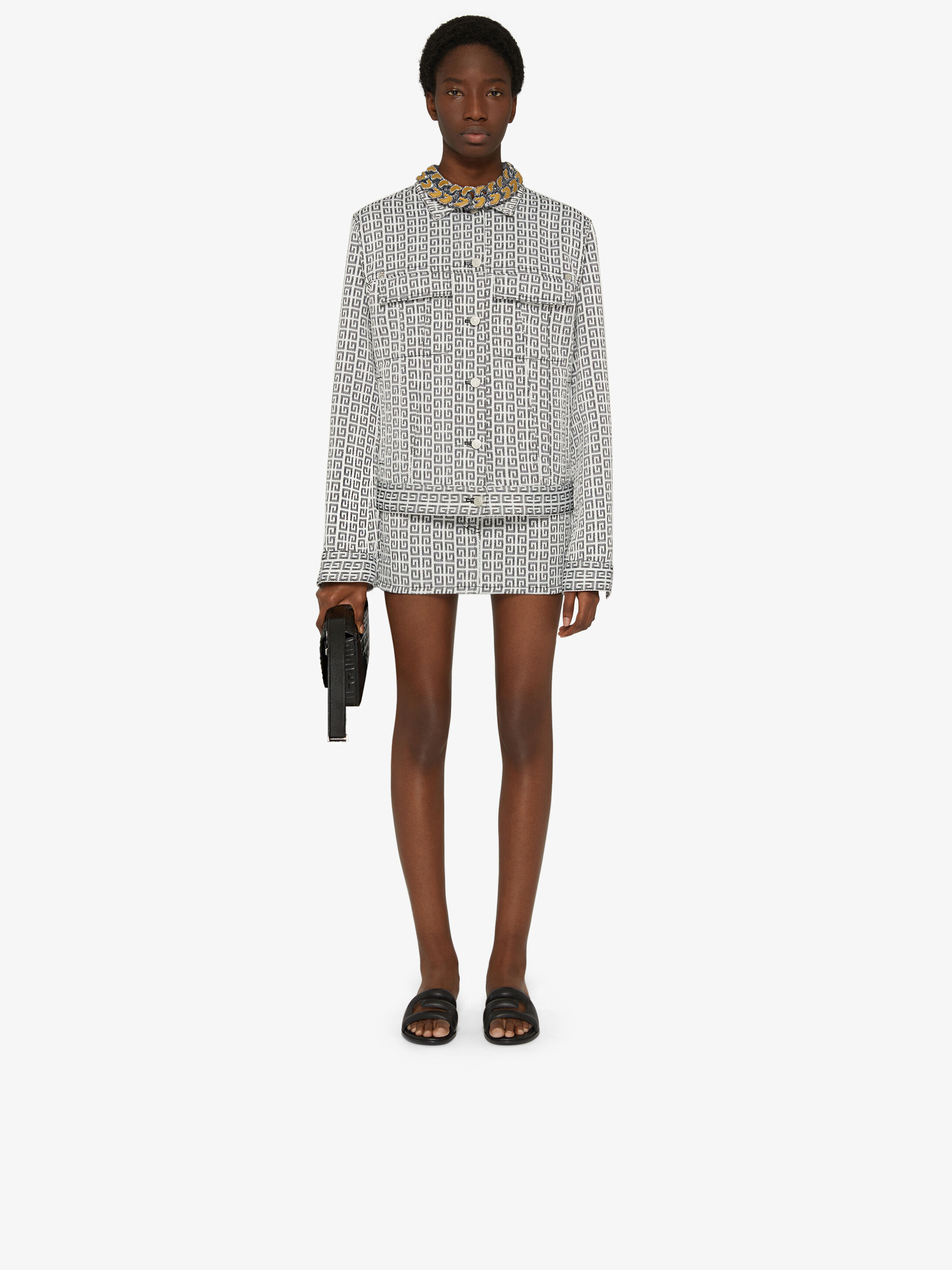 Givenchy Monogram-pattern Miniskirt In Brown