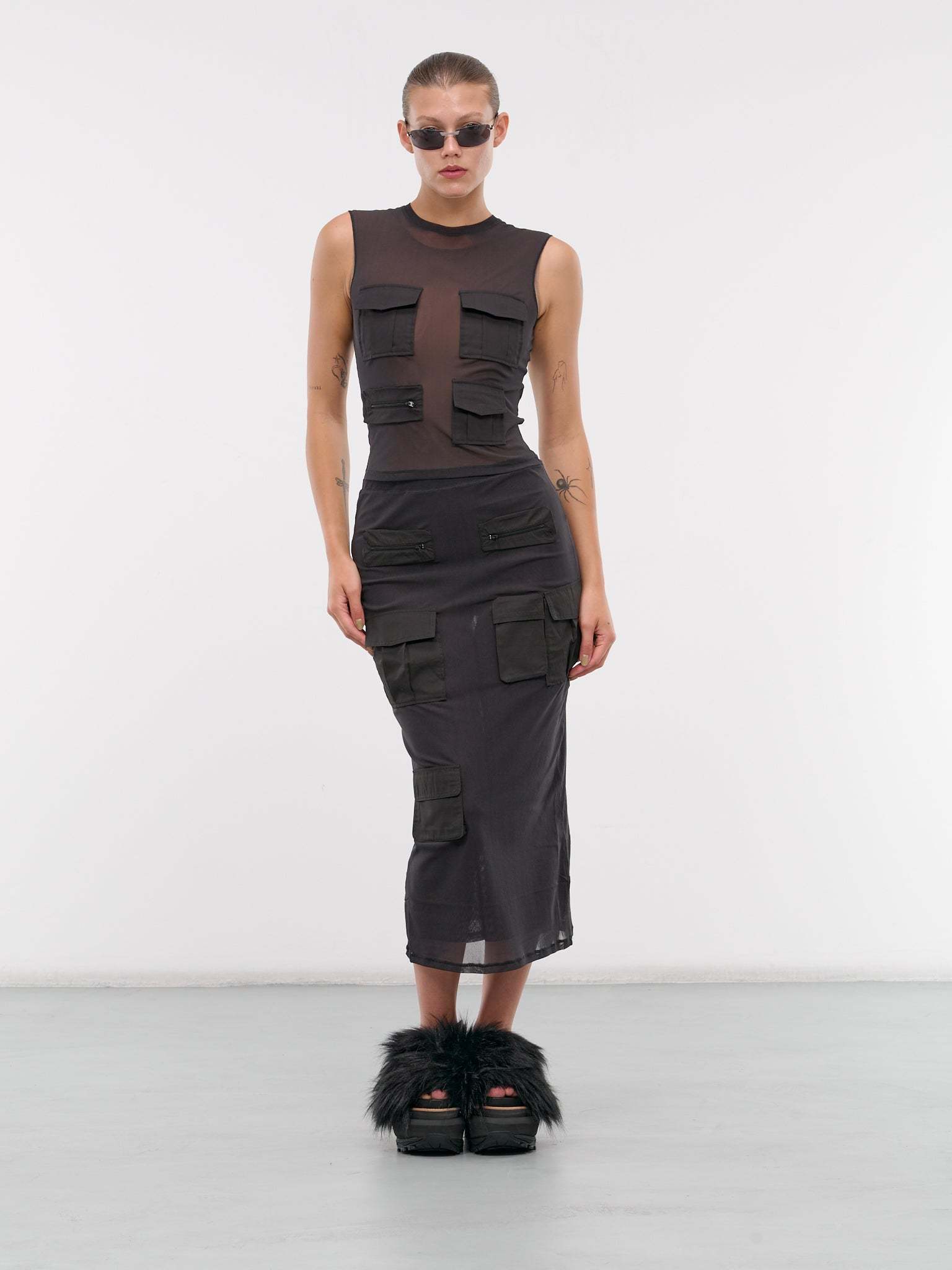 Acne Studios Mesh Work Vest In Black