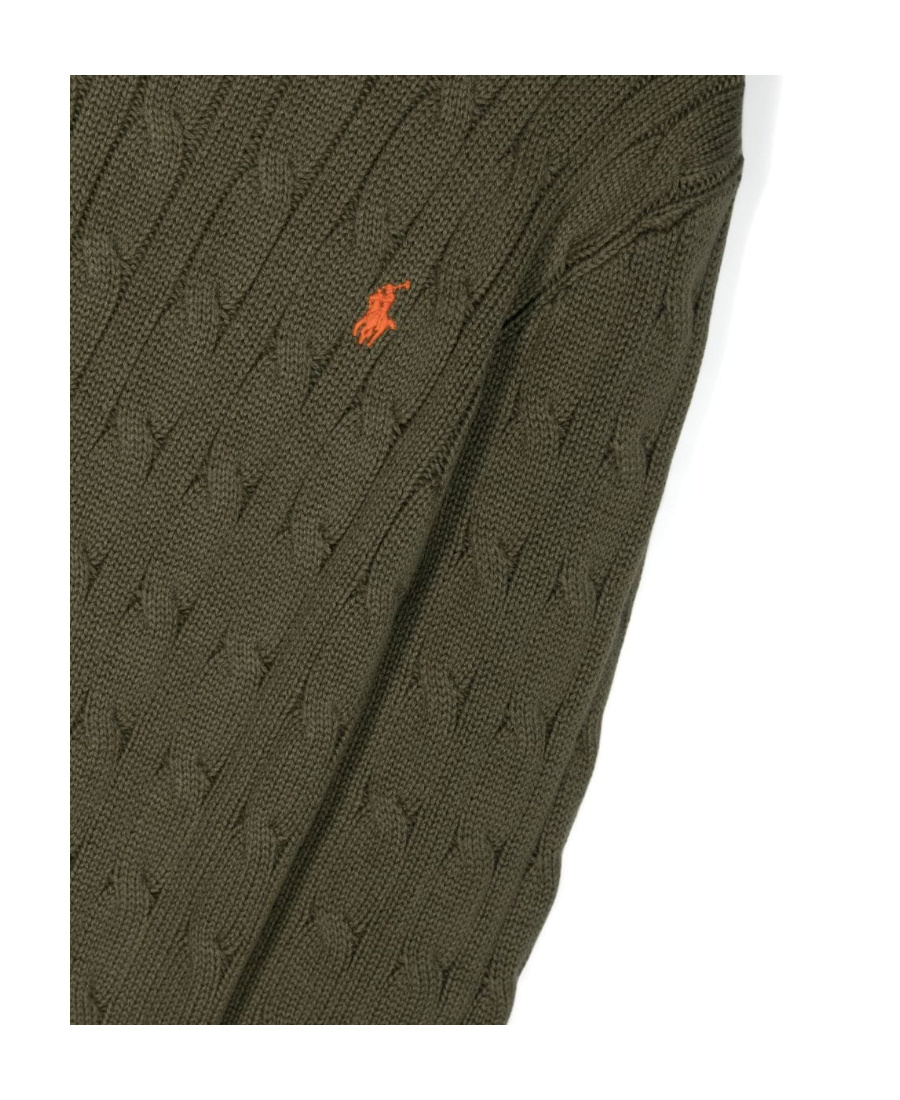 Polo Ralph Lauren Pony-motif Cable-knit Jumper In Green