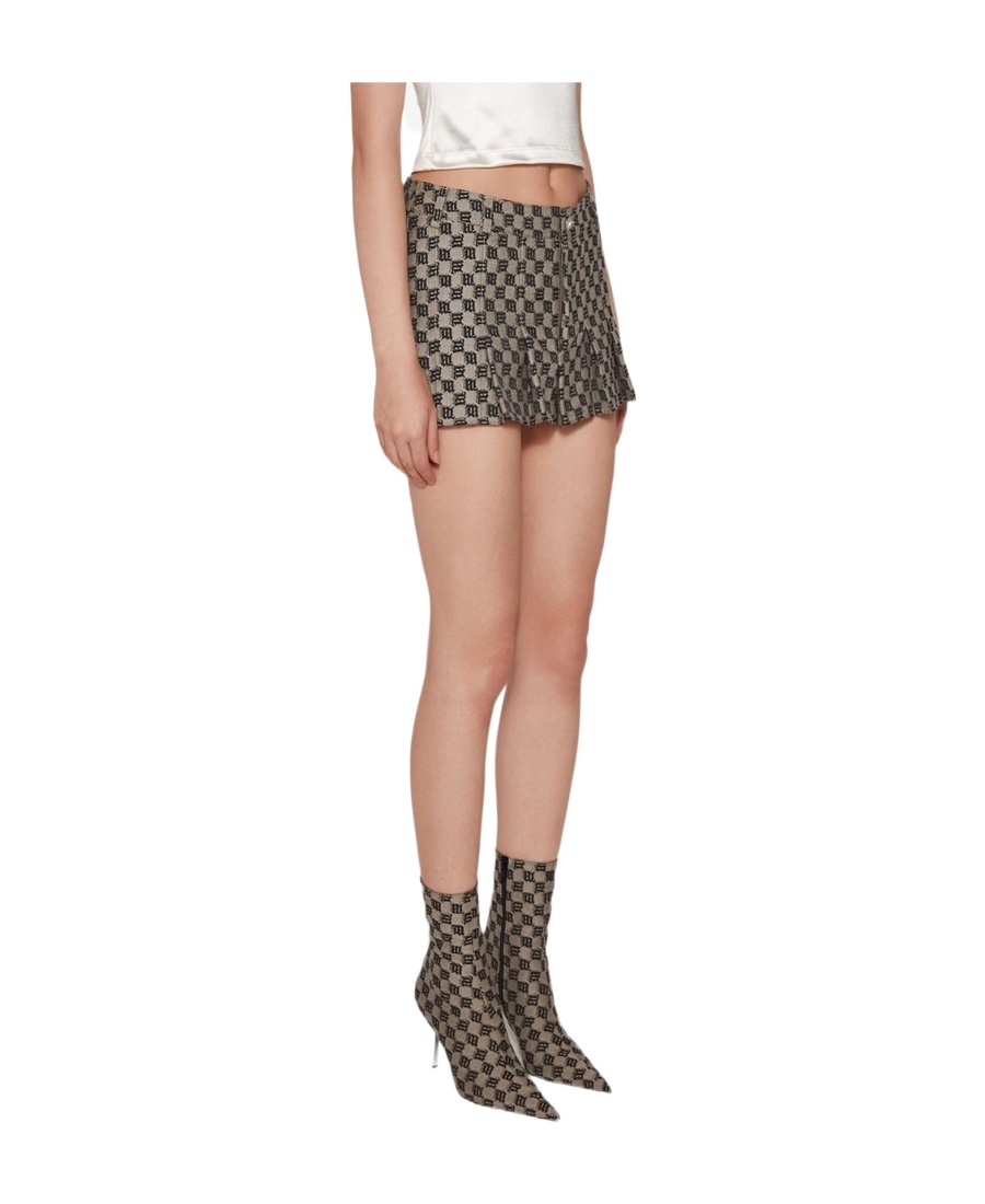 Misbhv Interwoven Letter Miniskirt In Nude