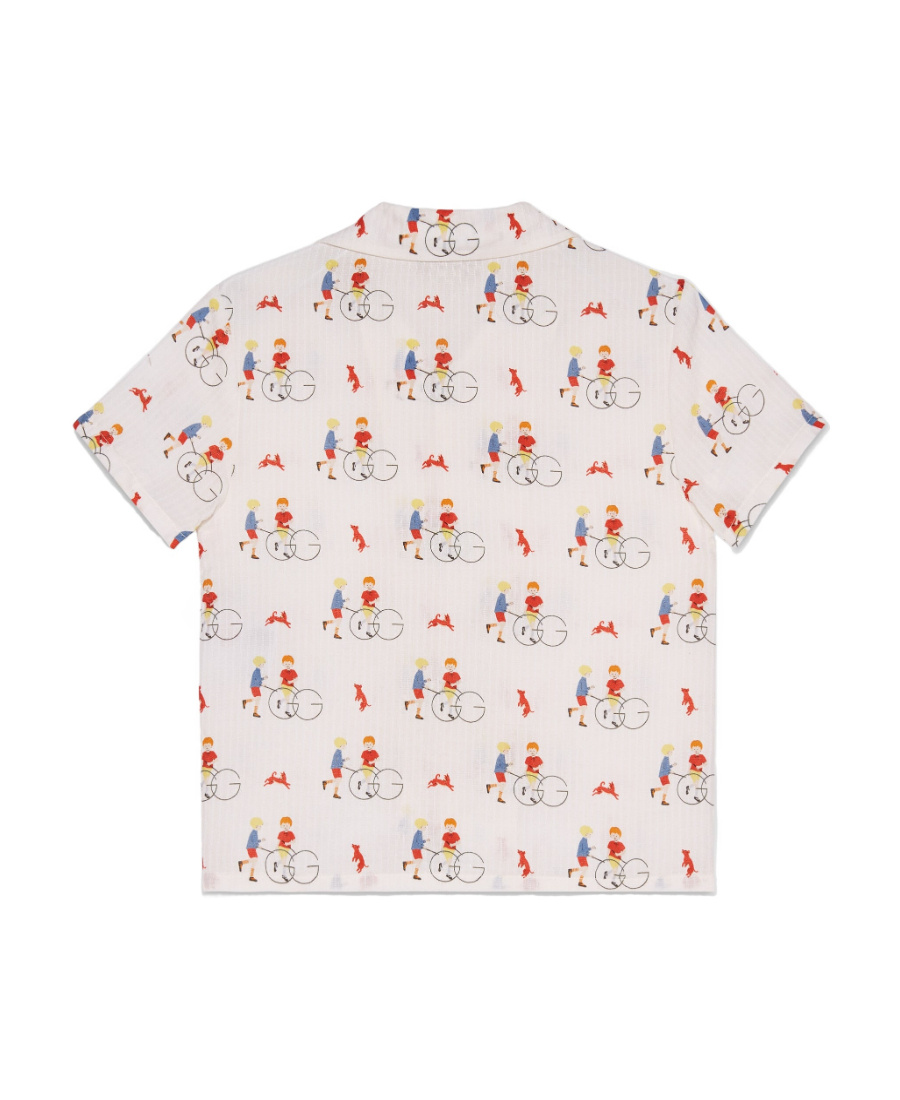 GUCCI GUCCI KIDS ALL-OVER PATTERNED SHORT-SLEEVED SHIRT
