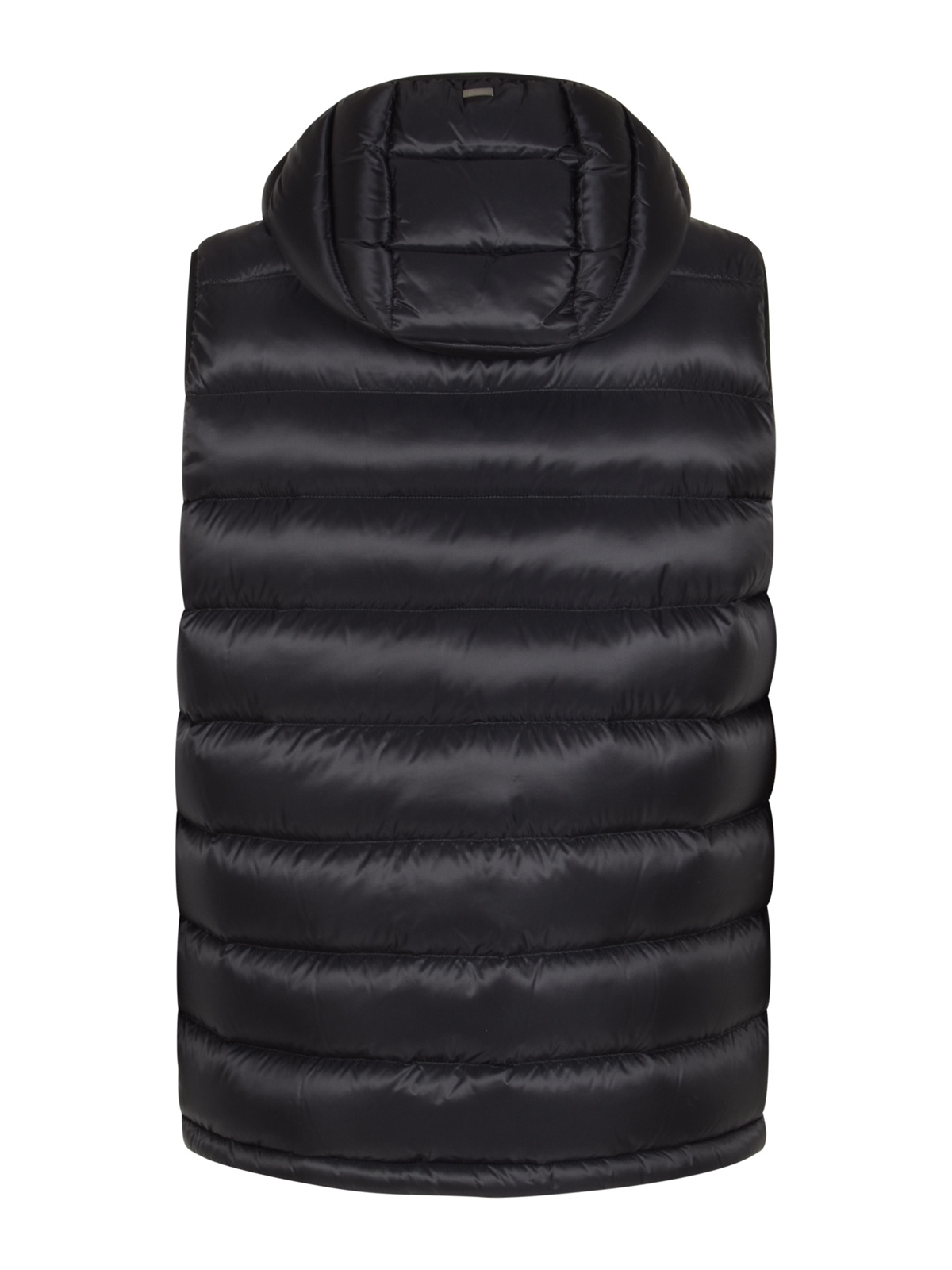 Herno Hooded Zip-up Down Vest In Black