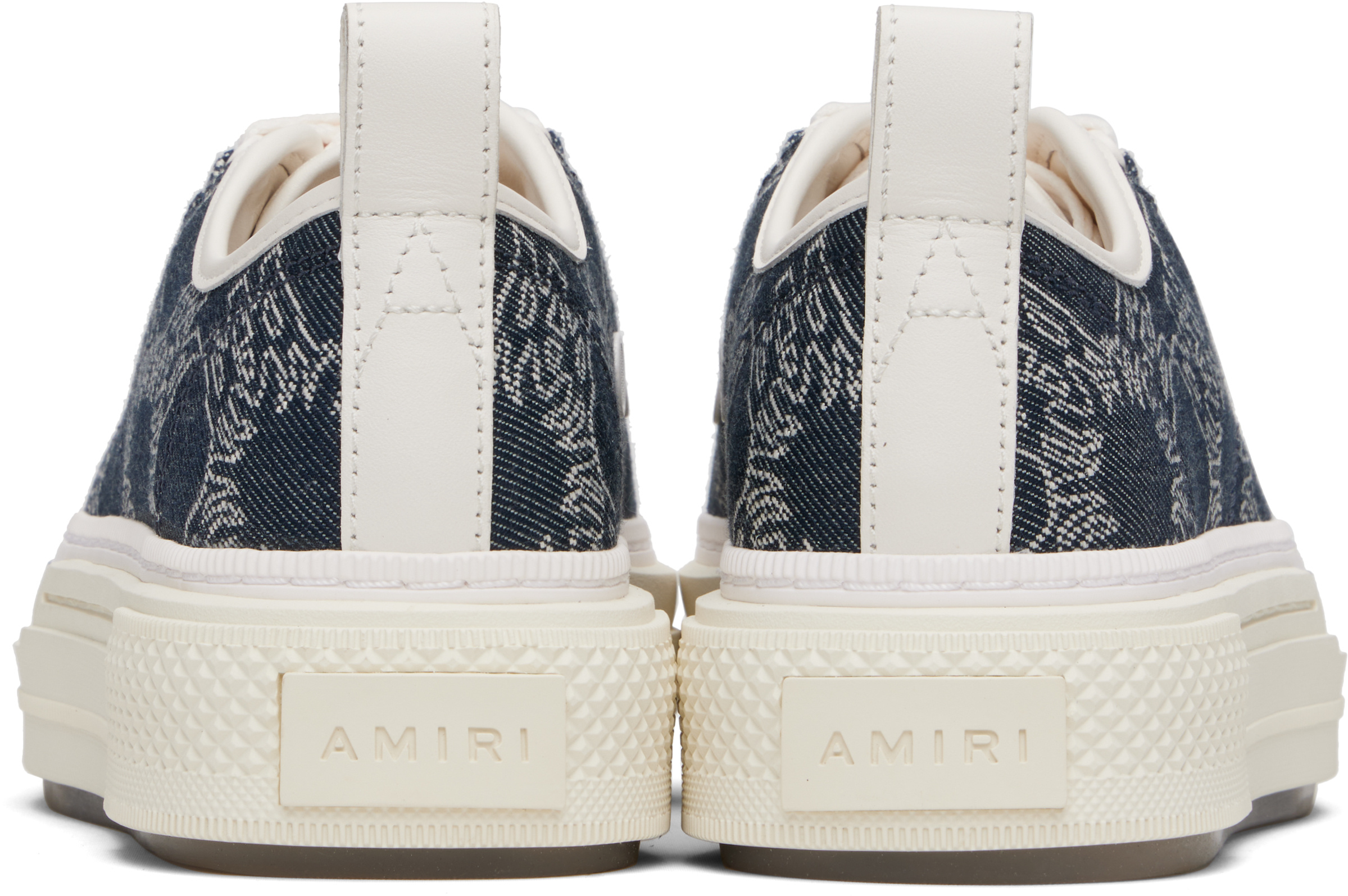 Amiri Ma Quad Denim Court Low Sneakers In Blue