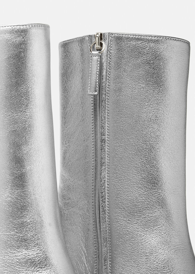 Versace Thick-heeled Boots In Gray