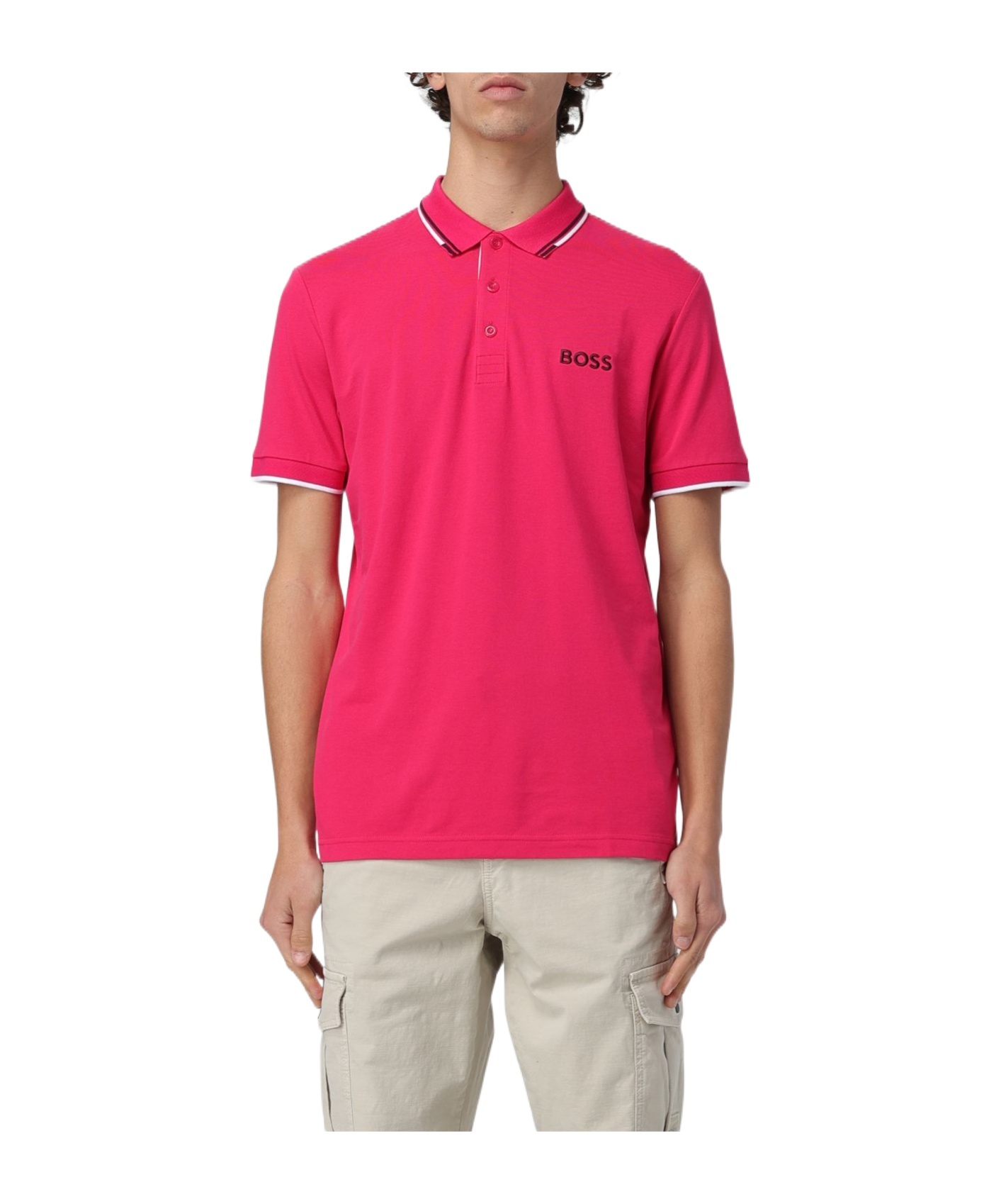 Hugo Boss Polo Shirt Boss Men Color Fuchsia In Multicolor