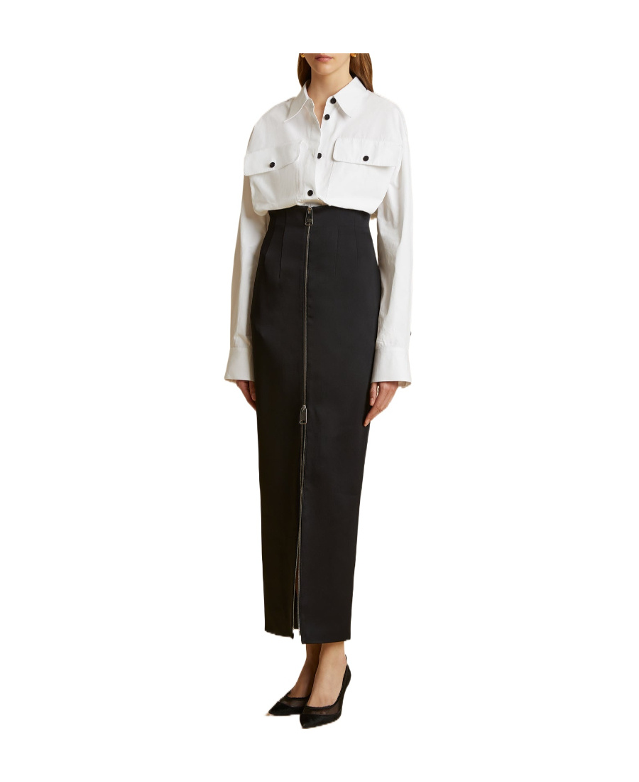 Khaite Button-up Cotton Overshirt In Black