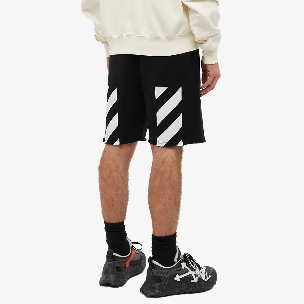 Off-white 'spray Arrow' Black Shorts With Logo Lettering On The Front And Logo Print On The Rear In Black